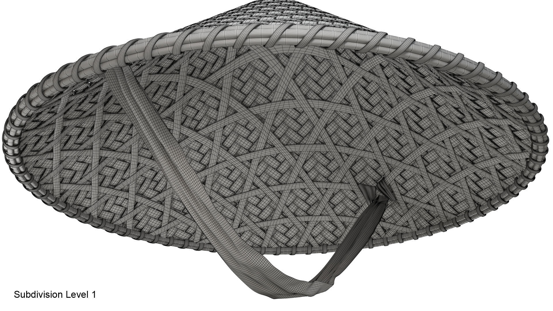 Asian bamboo hat 3D model_28