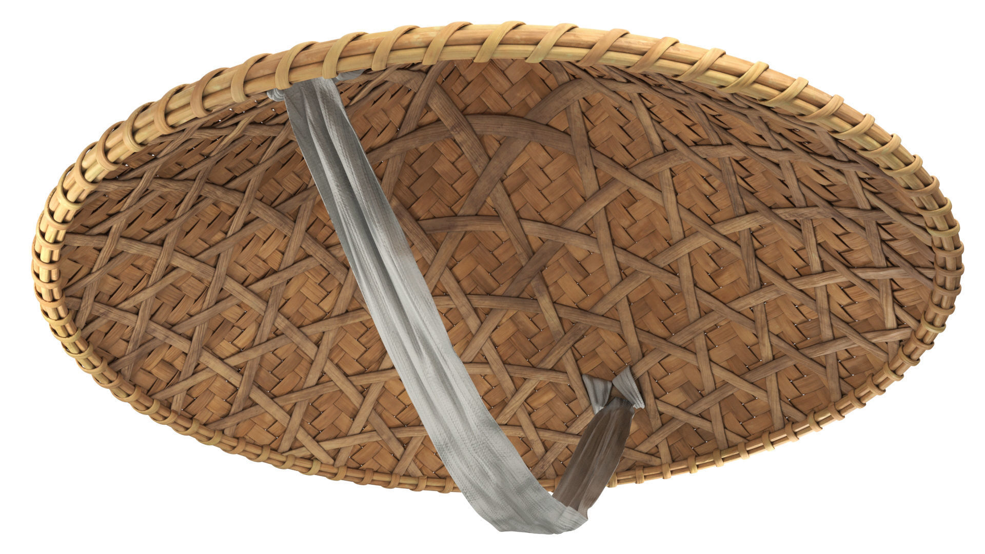 Asian bamboo hat 3D model_10