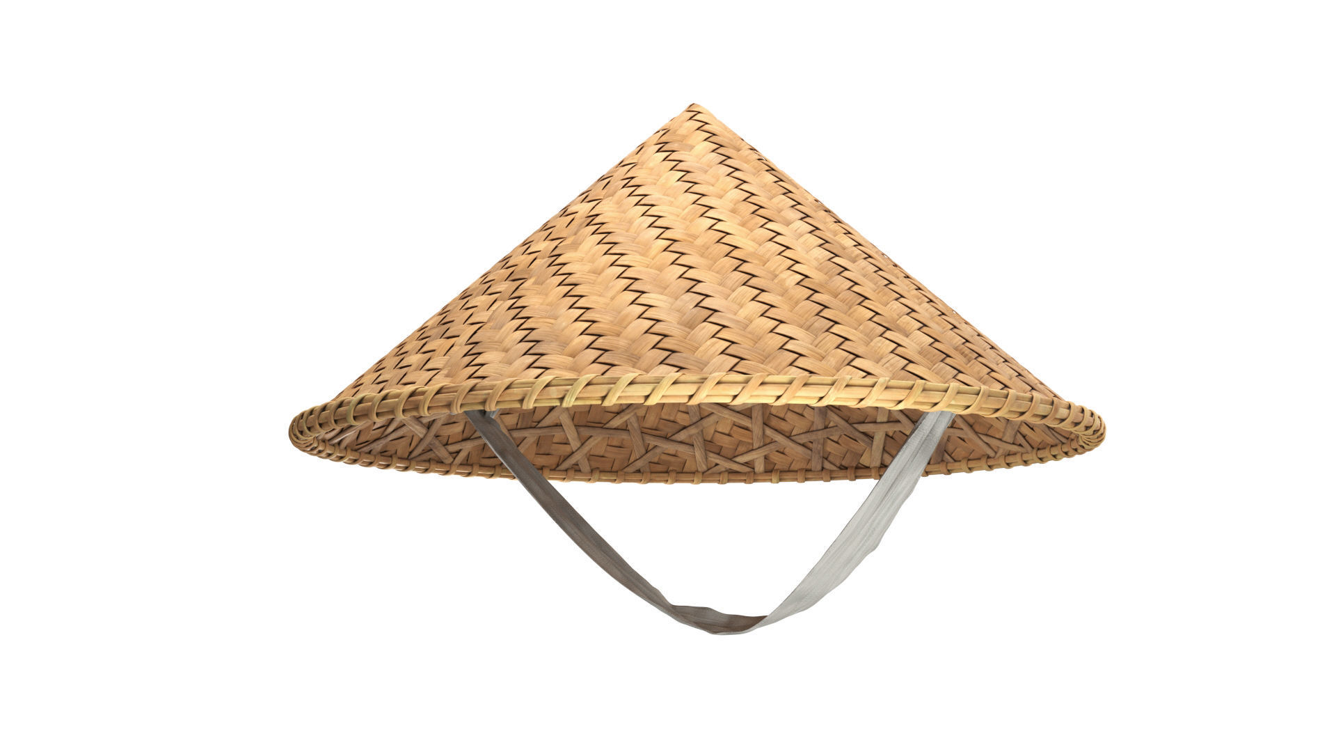 Asian bamboo hat 3D model_4