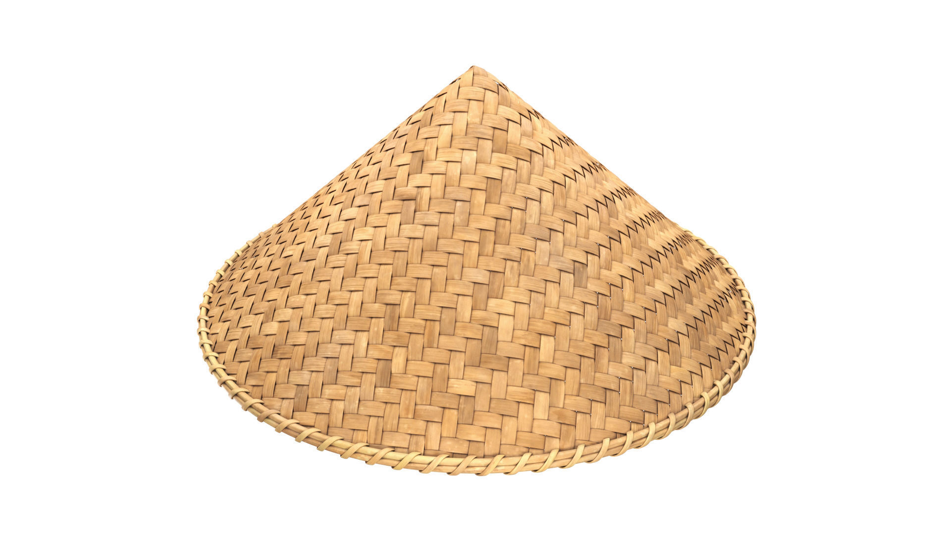 Asian bamboo hat 3D model_5