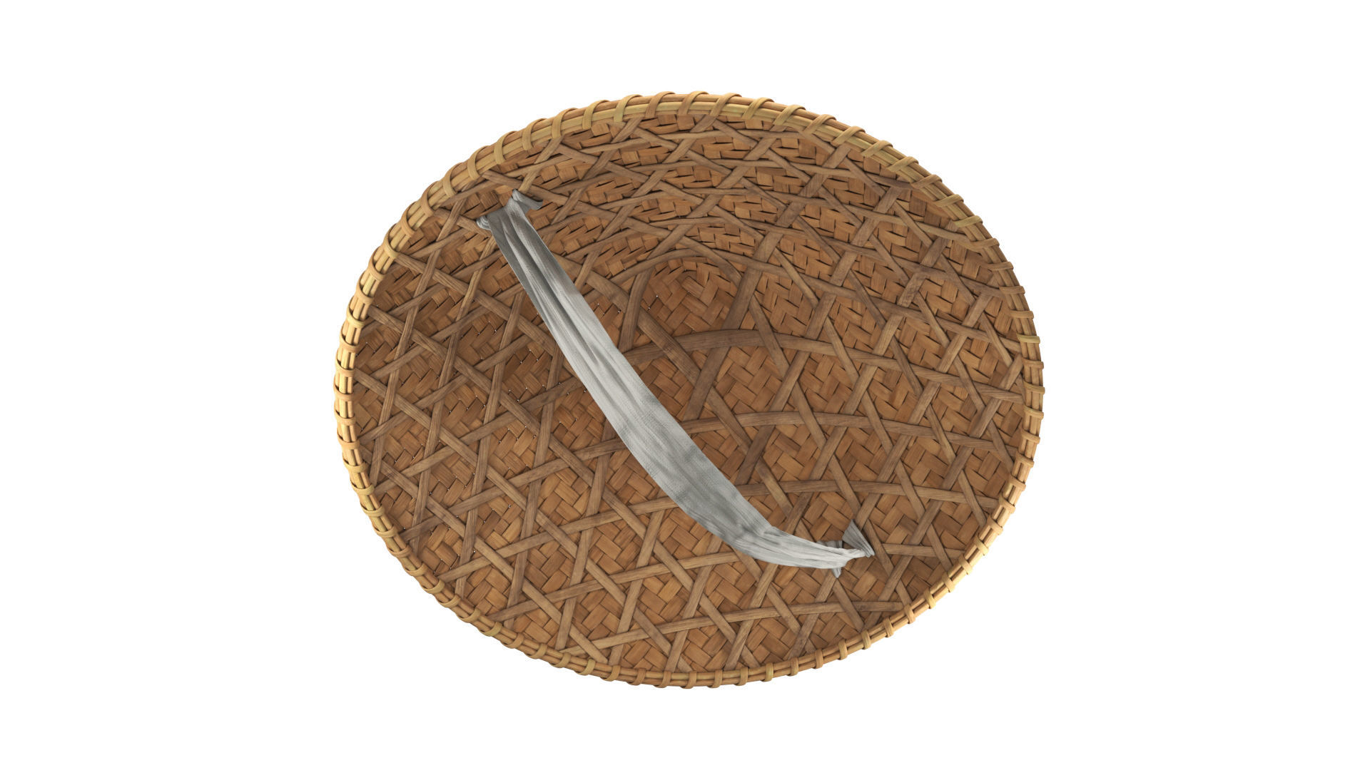 Asian bamboo hat 3D model_7