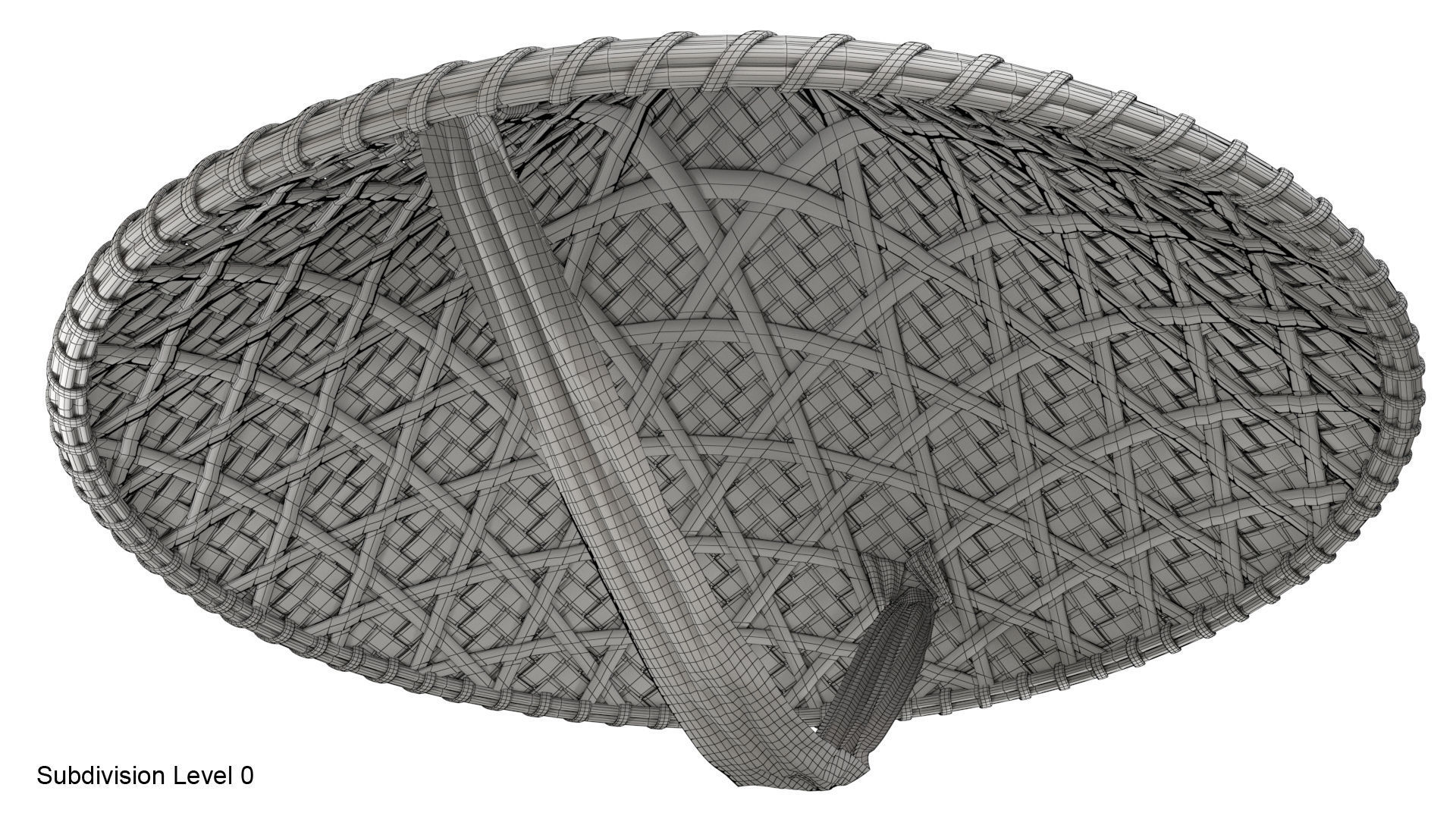 Asian bamboo hat 3D model_20