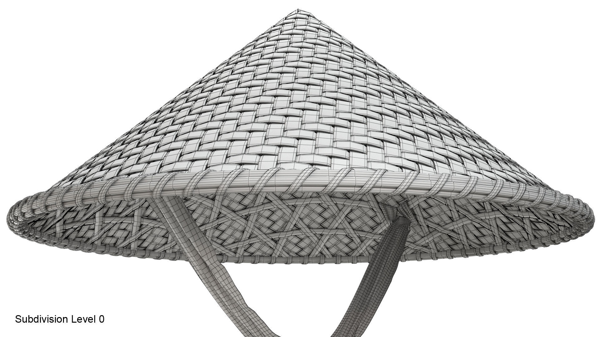 Asian bamboo hat 3D model_18