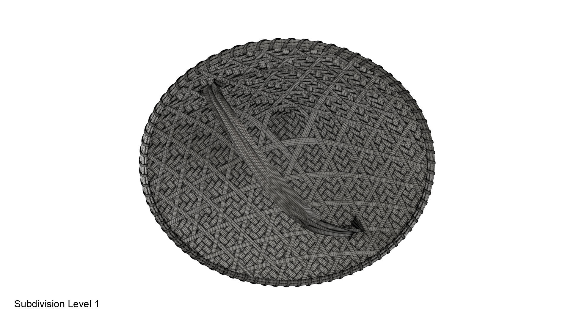 Asian bamboo hat 3D model_26