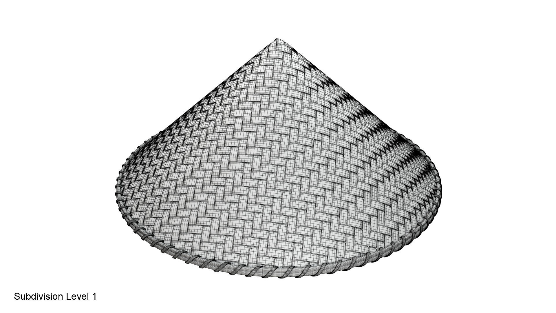 Asian bamboo hat 3D model_24