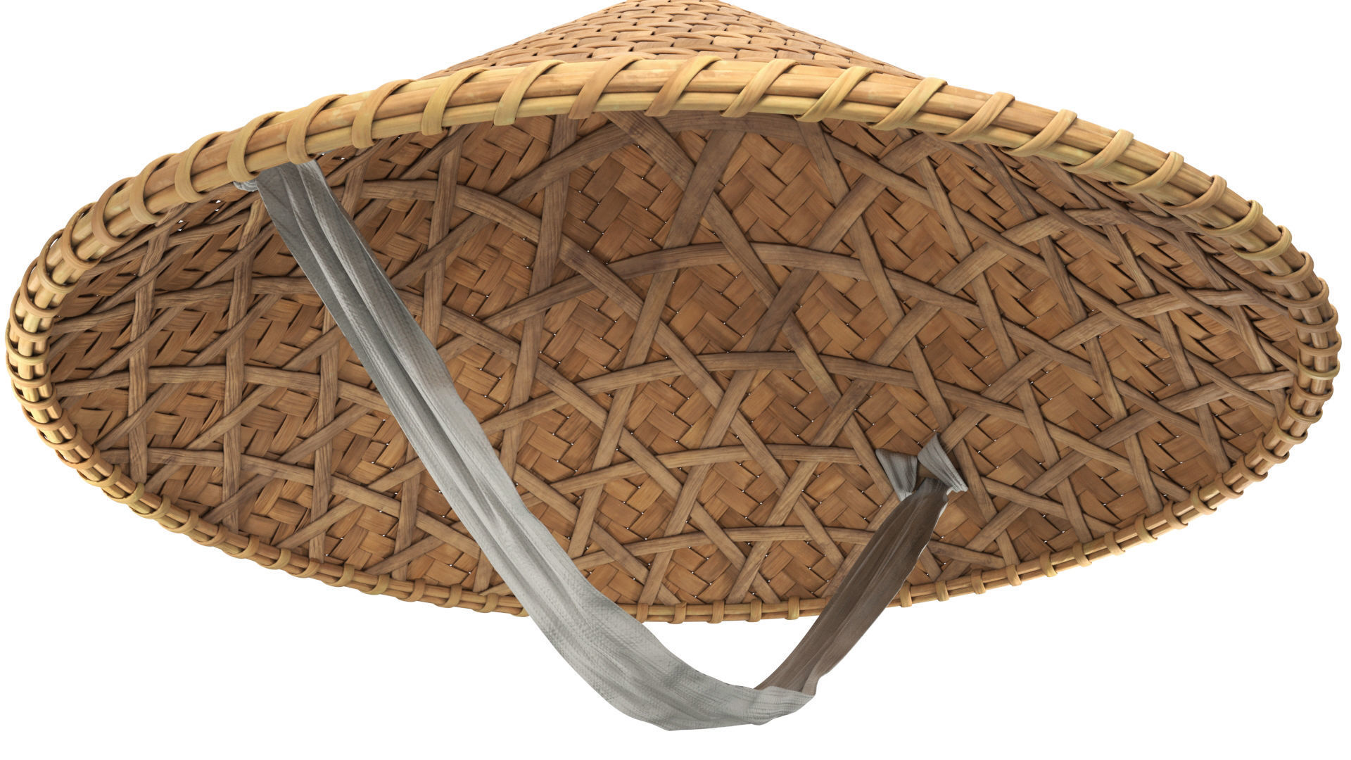 Asian bamboo hat 3D model_9