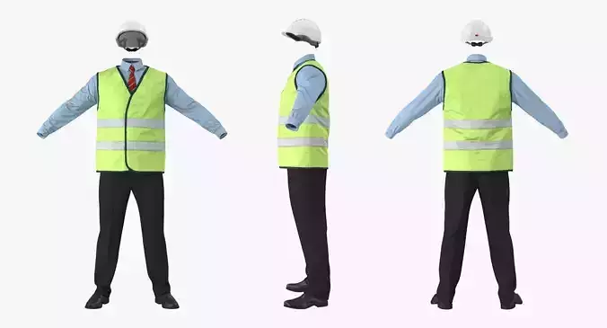 Construction Architect Uniform 3D model Construction Architect Uniform 3D model