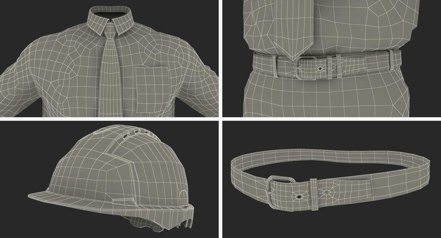 Construction Architect Uniform 3D model_17