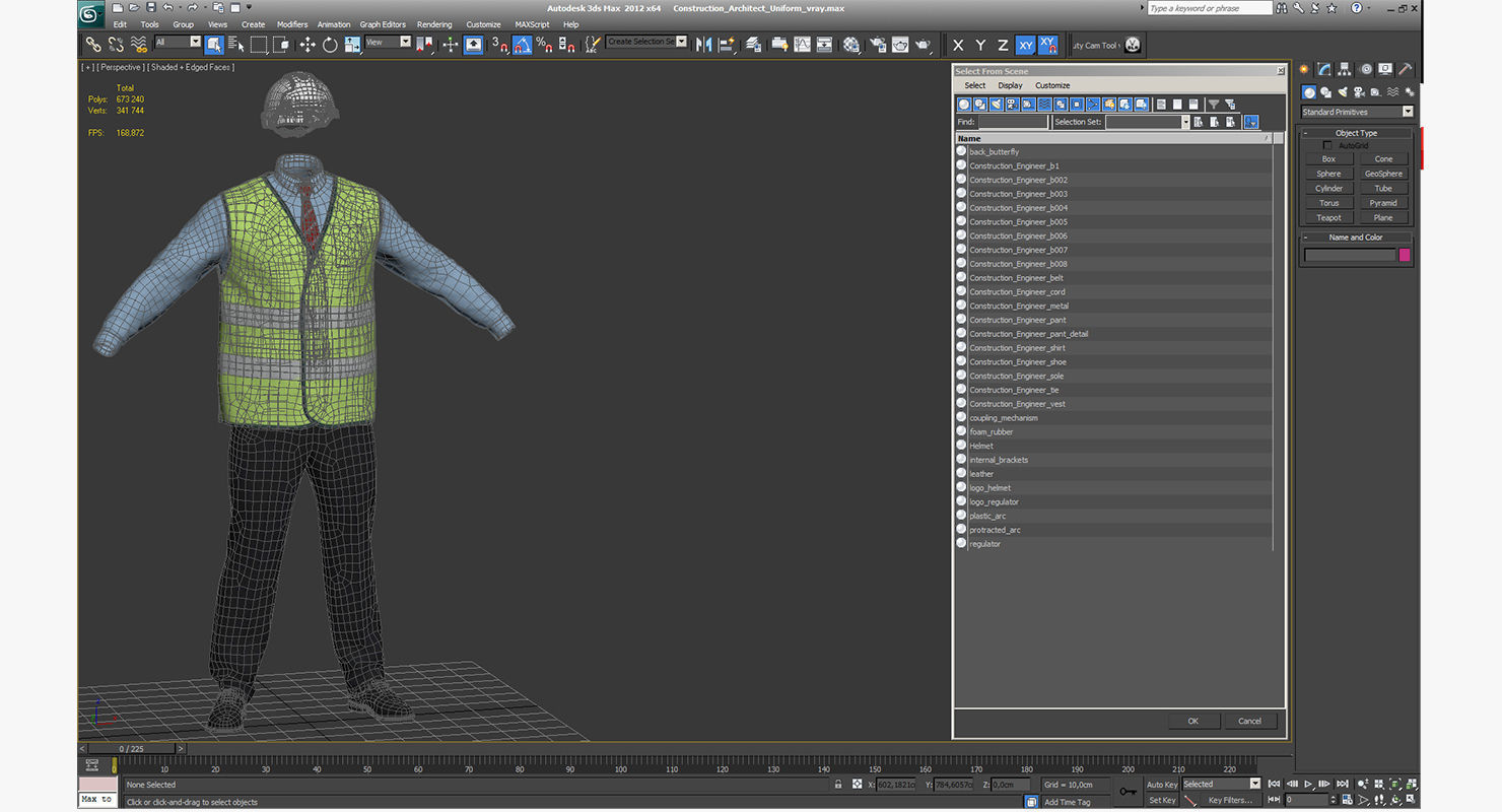 Construction Architect Uniform 3D model_13
