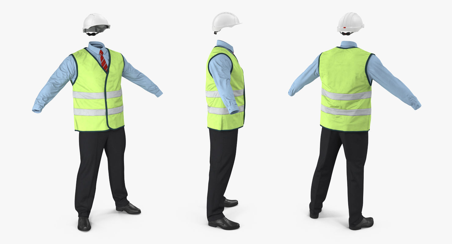 Construction Architect Uniform 3D model_3