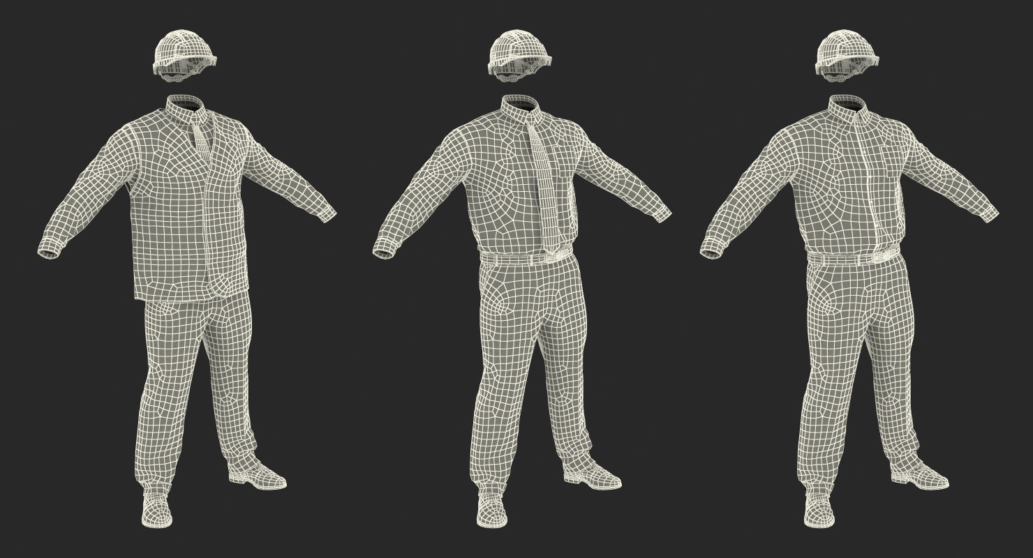 Construction Architect Uniform 3D model_15