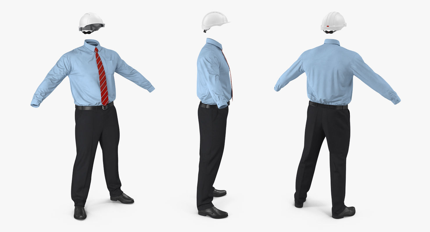 Construction Architect Uniform 3D model_4