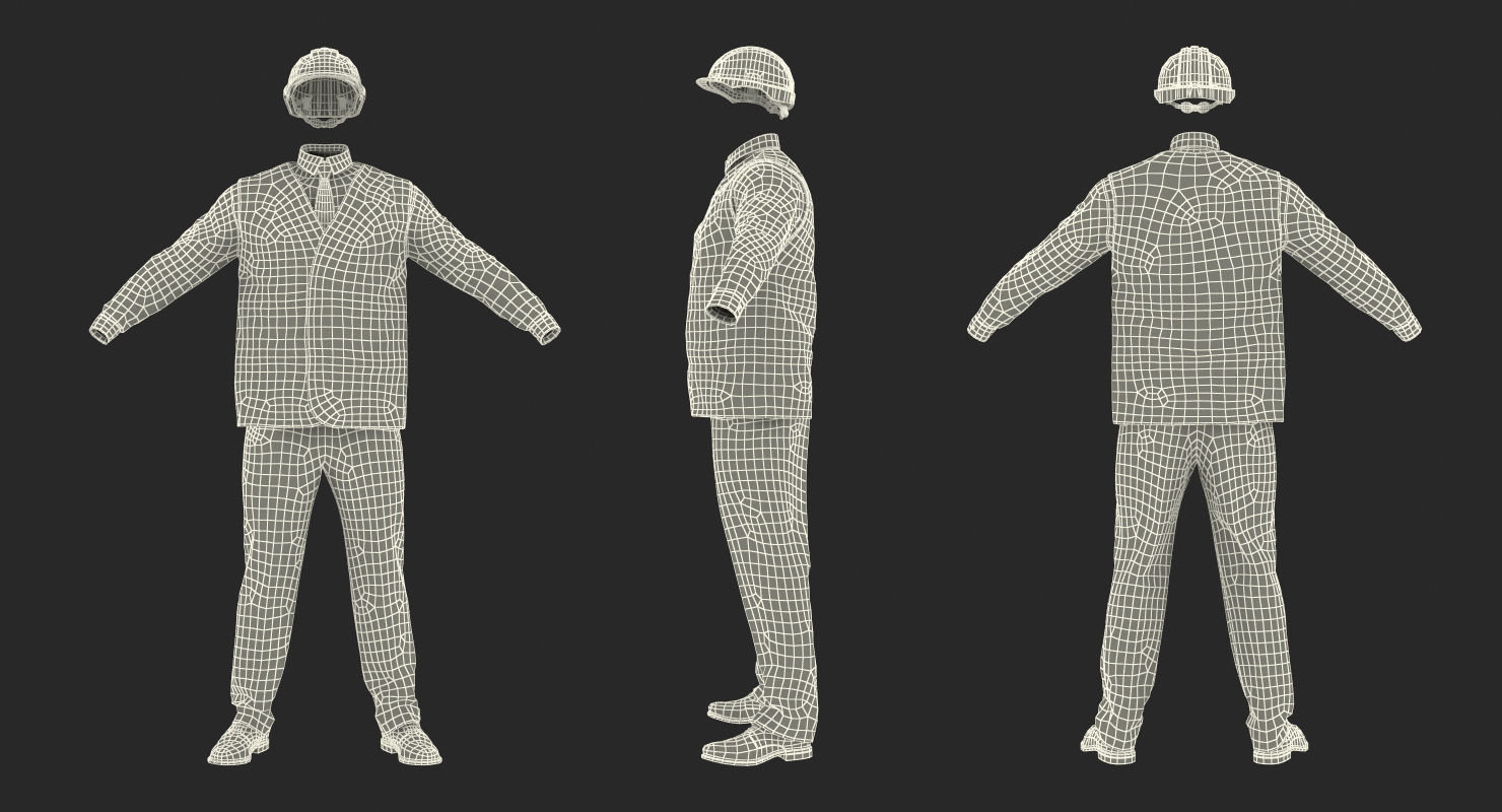 Construction Architect Uniform 3D model_14
