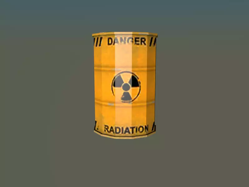 Barrel radioactive Low-poly 3D model_0