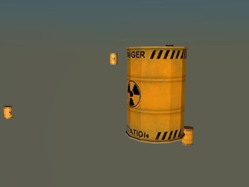 Barrel radioactive Low-poly 3D model_1