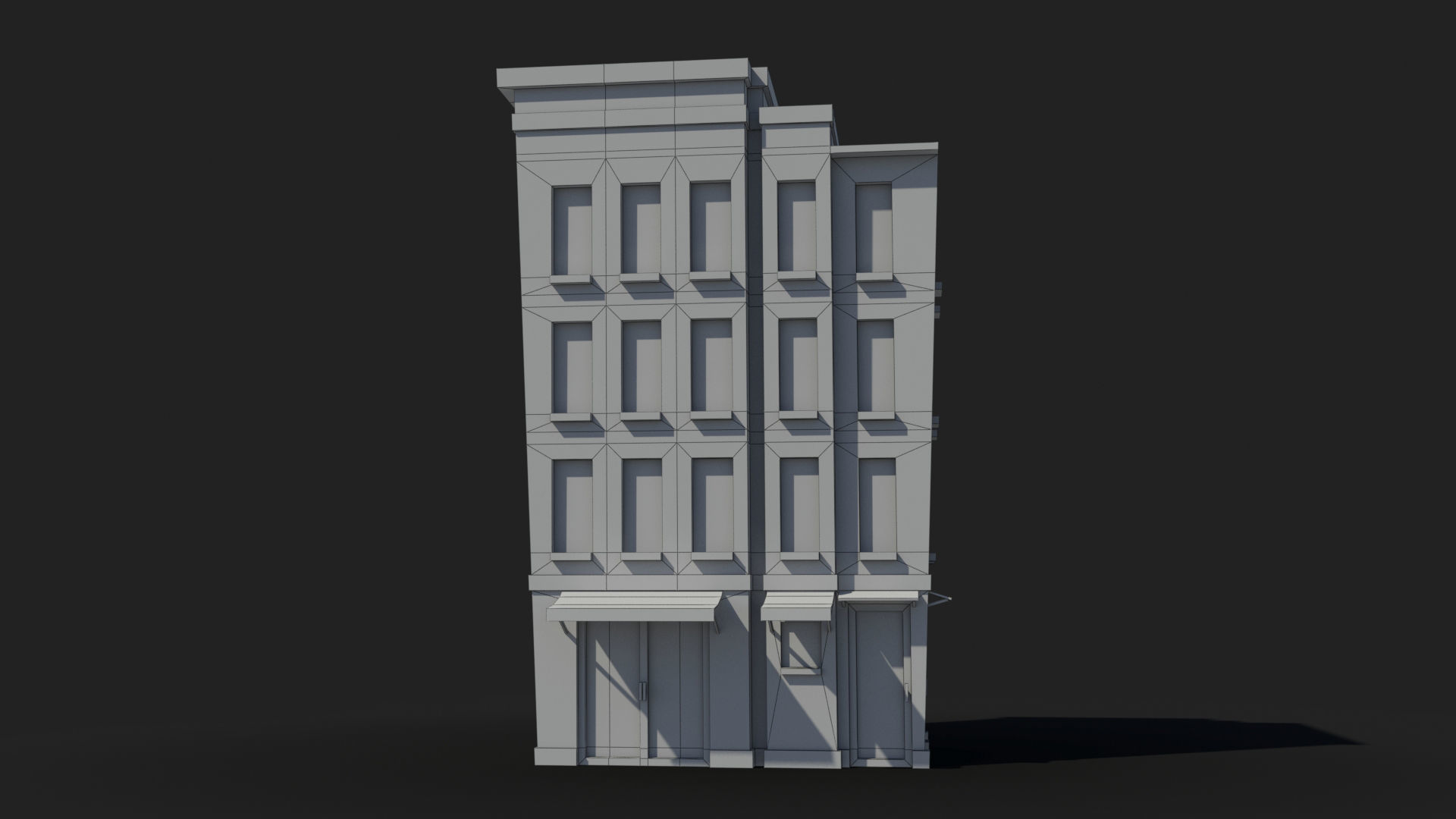 Cartoon Building x23 Low-poly 3D model_6