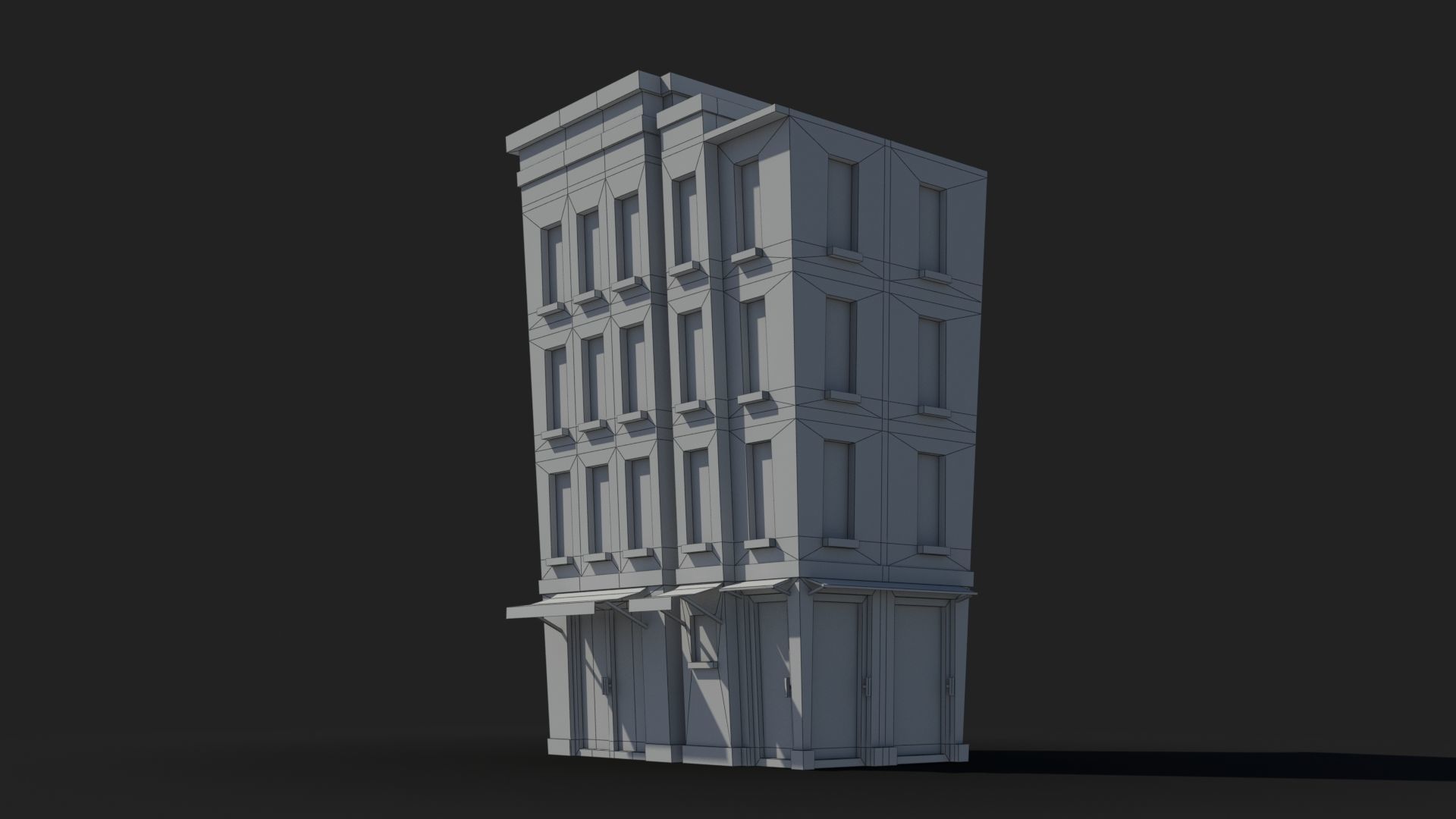 Cartoon Building x23 Low-poly 3D model_5