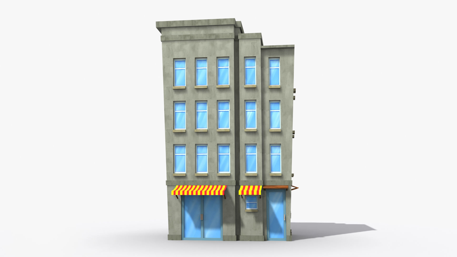 Cartoon Building x23 Low-poly 3D model_1