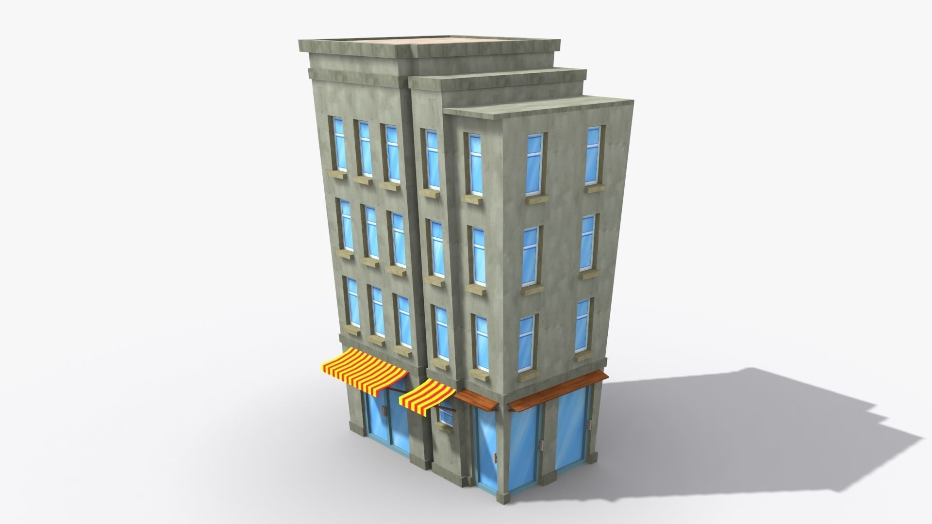 Cartoon Building x23 Low-poly 3D model_4