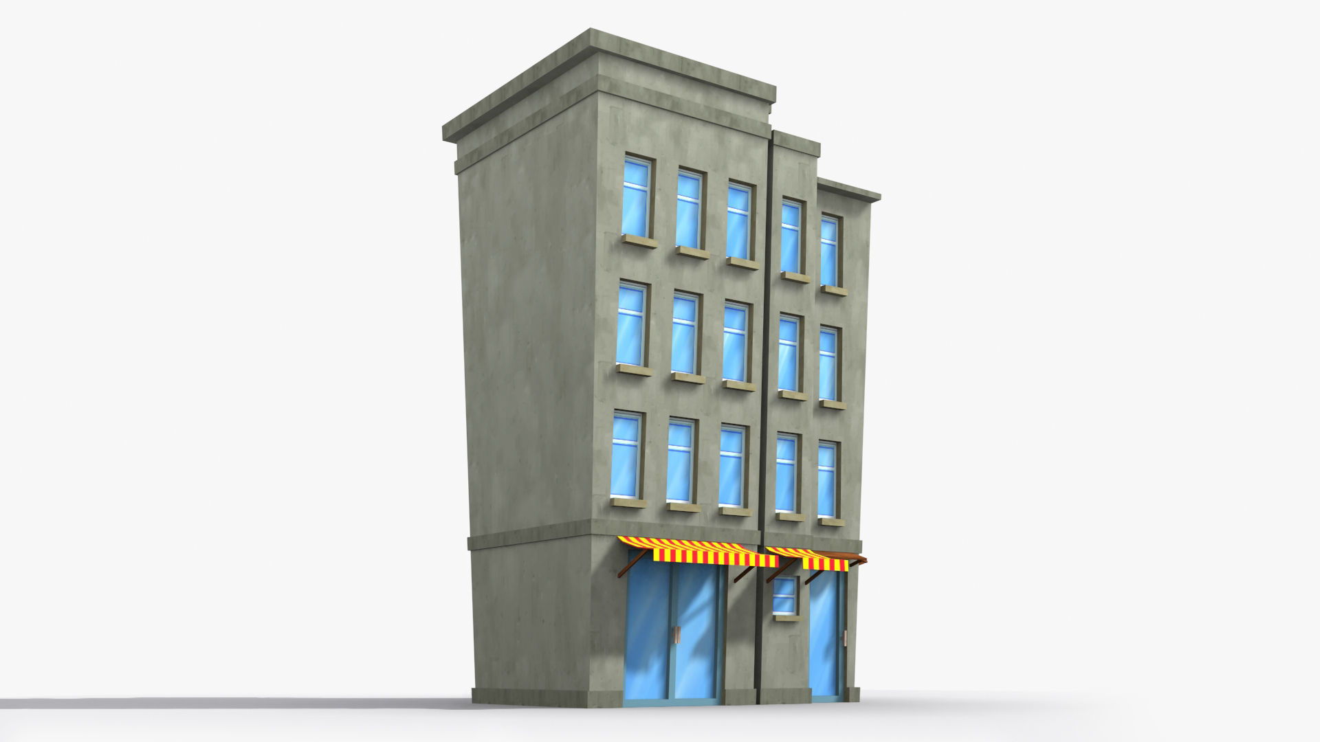 Cartoon Building x23 Low-poly 3D model_2
