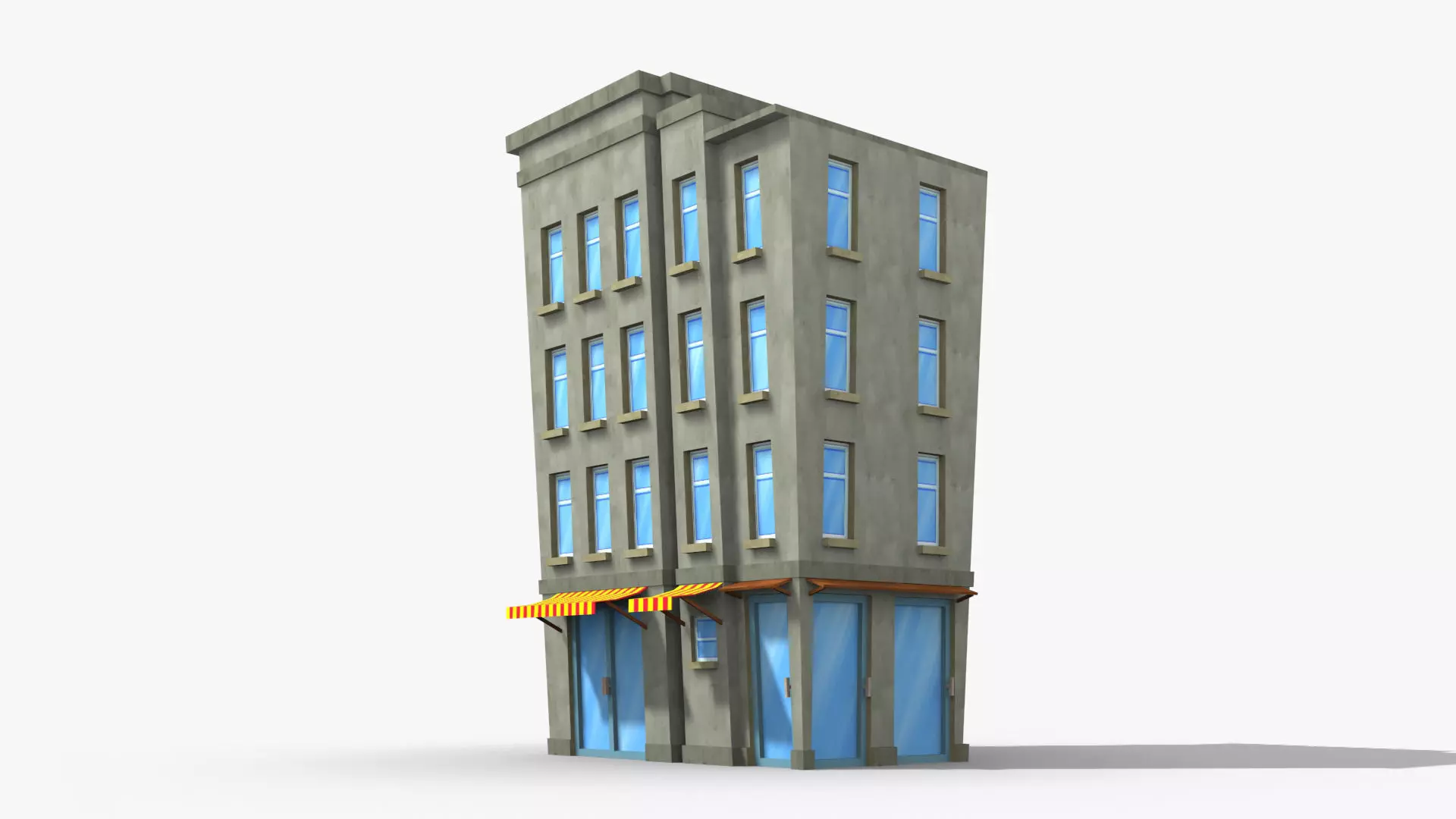 Cartoon Building x23 Low-poly 3D model_0