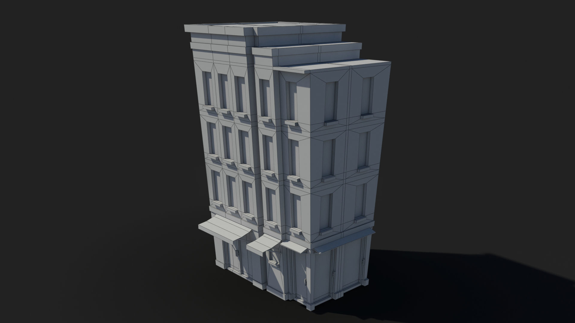 Cartoon Building x23 Low-poly 3D model_9