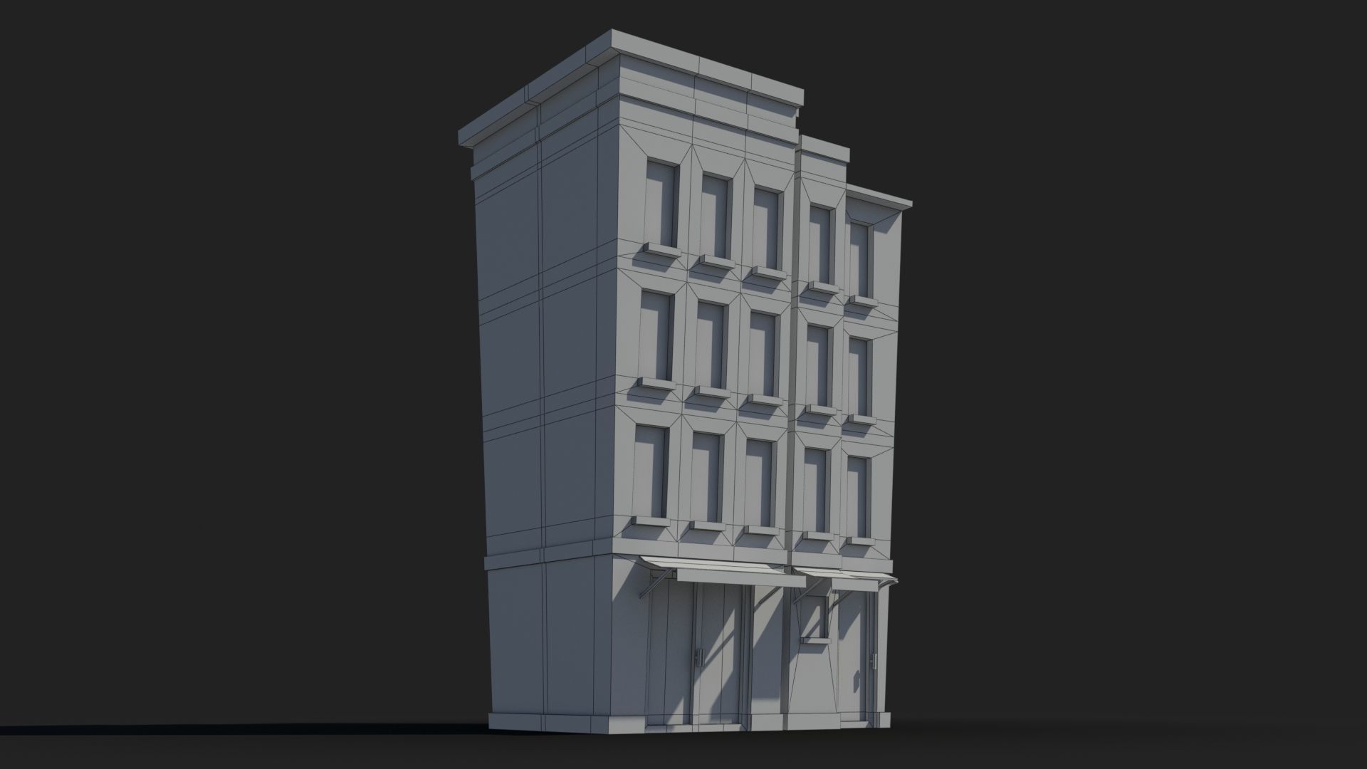 Cartoon Building x23 Low-poly 3D model_7