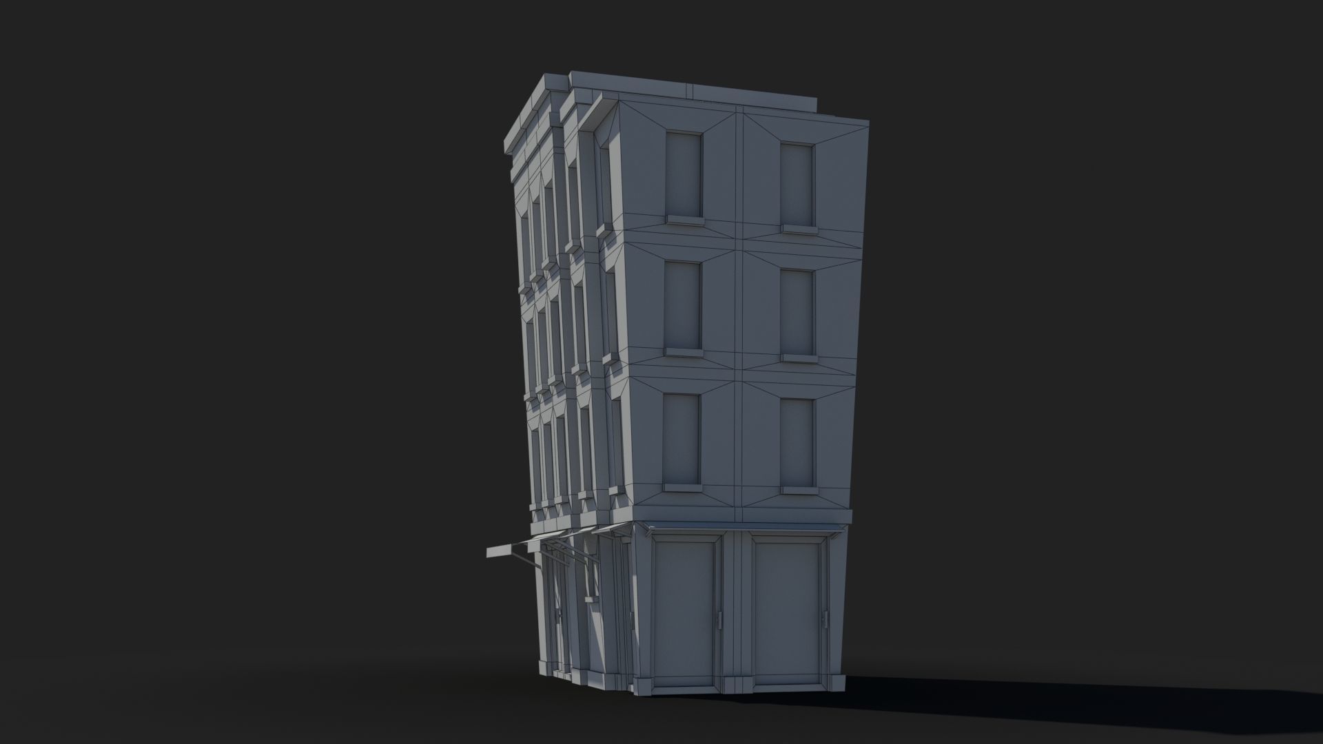 Cartoon Building x23 Low-poly 3D model_8