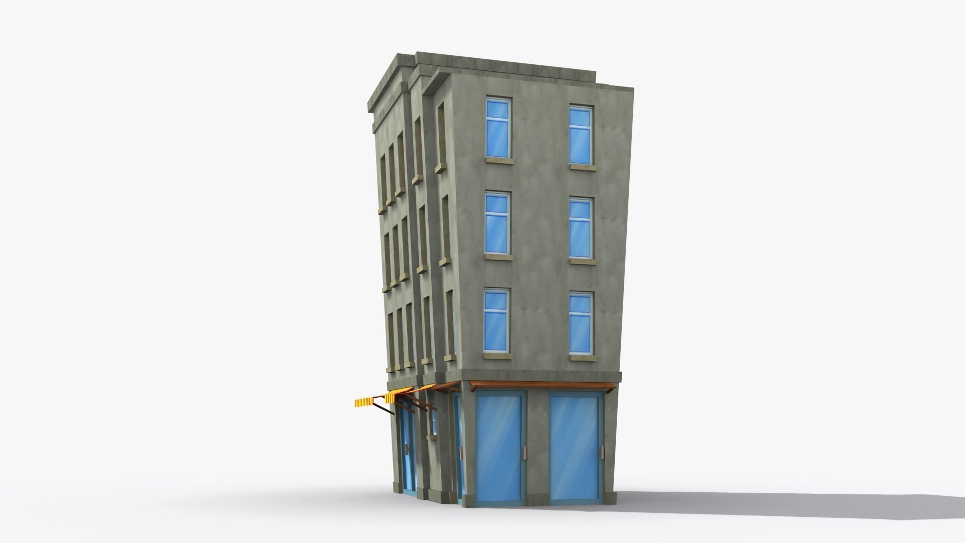 Cartoon Building x23 Low-poly 3D model_3