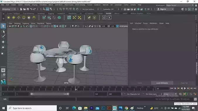 Dining Table polygon mode  