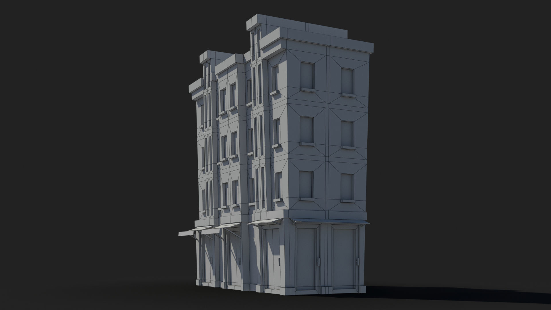 Cartoon Building x24 Low-poly 3D model_8