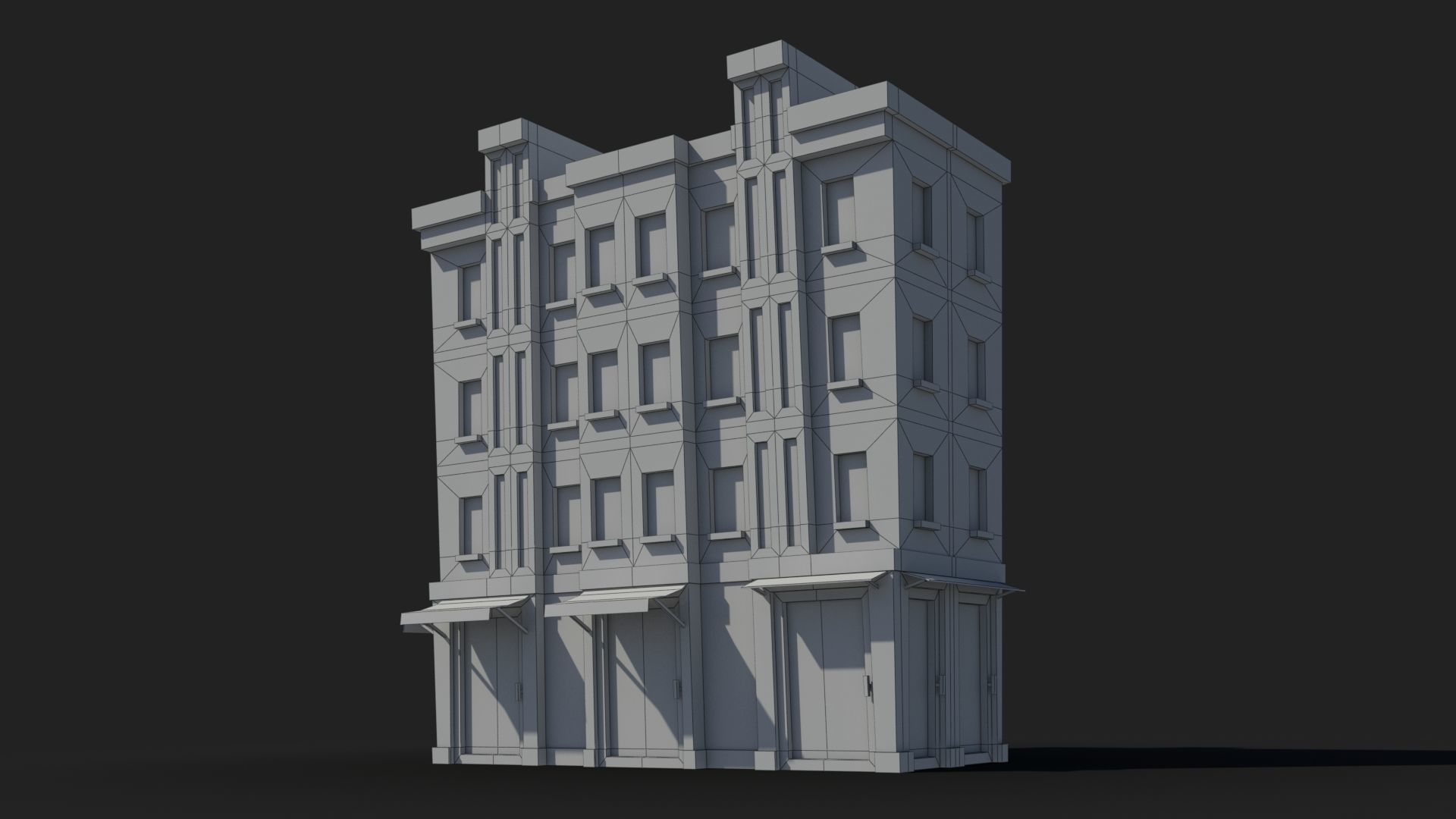 Cartoon Building x24 Low-poly 3D model_5