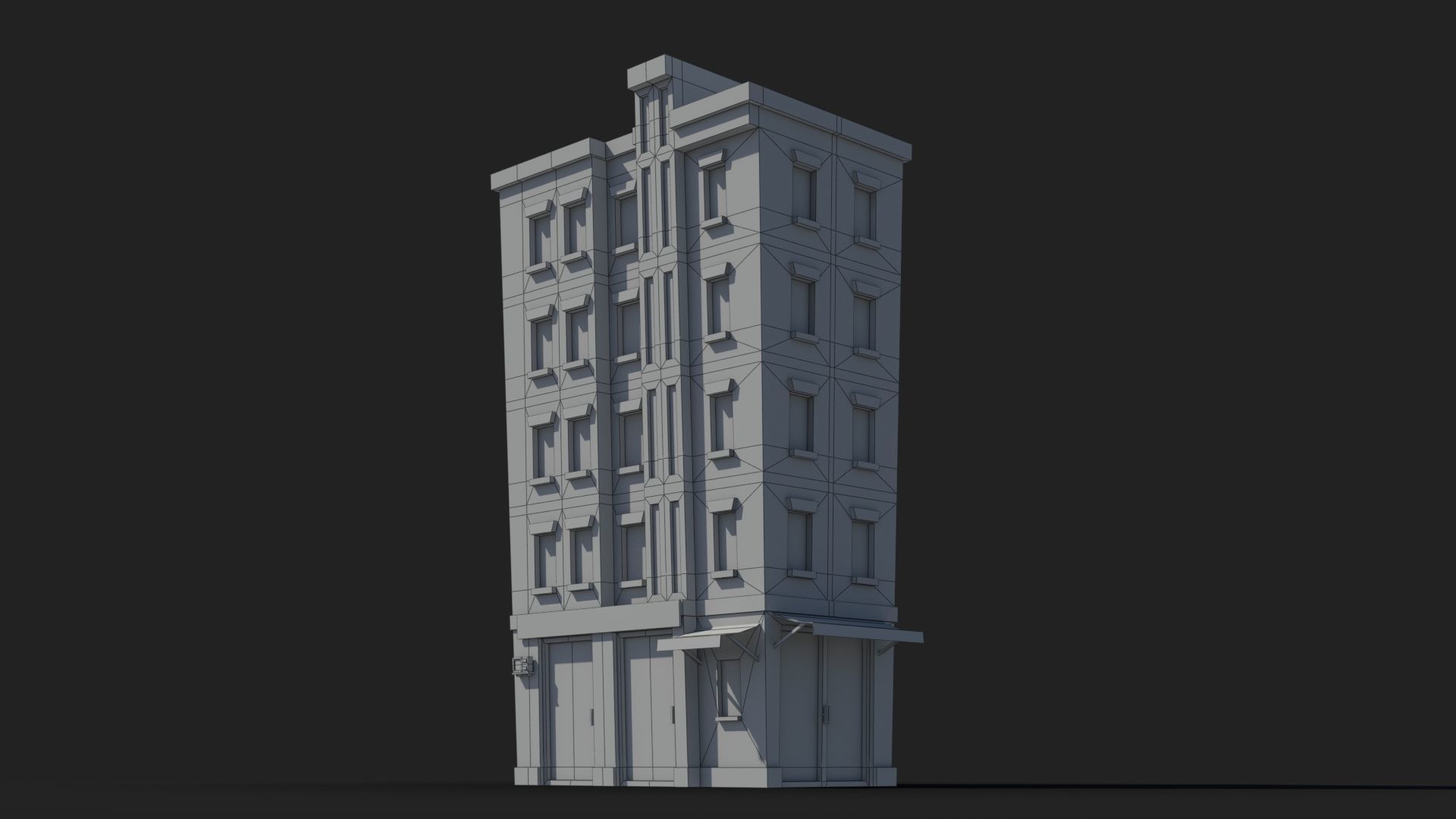 Cartoon Building x25 Low-poly 3D model_5