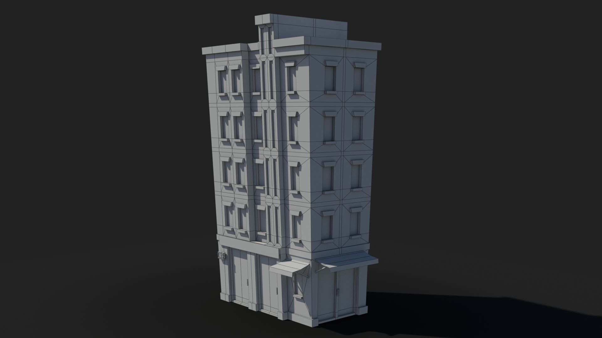 Cartoon Building x25 Low-poly 3D model_9