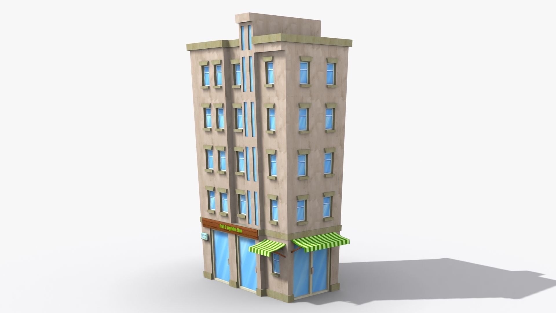 Cartoon Building x25 Low-poly 3D model_4