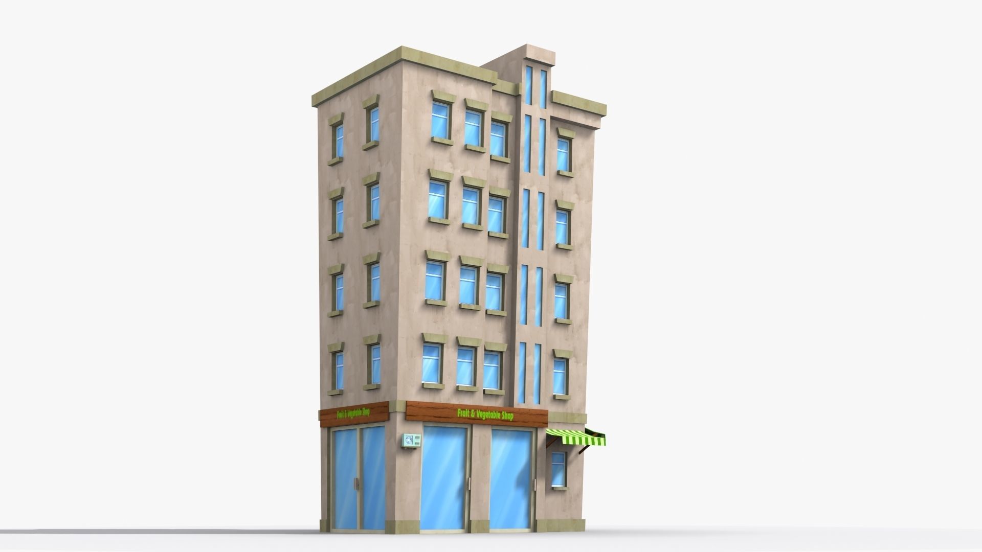 Cartoon Building x25 Low-poly 3D model_2