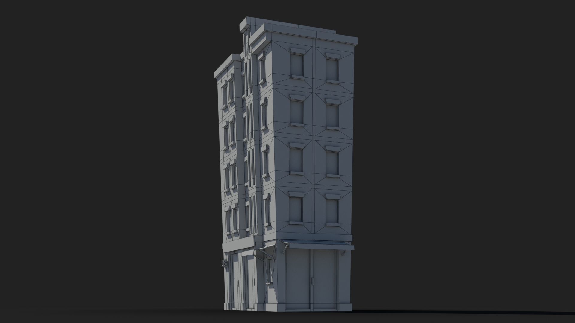 Cartoon Building x25 Low-poly 3D model_8