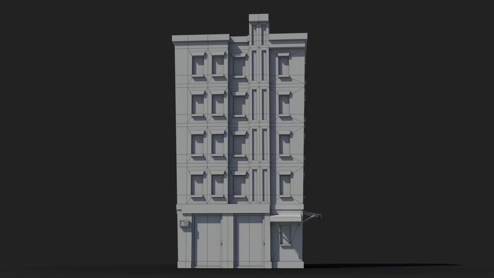 Cartoon Building x25 Low-poly 3D model_6