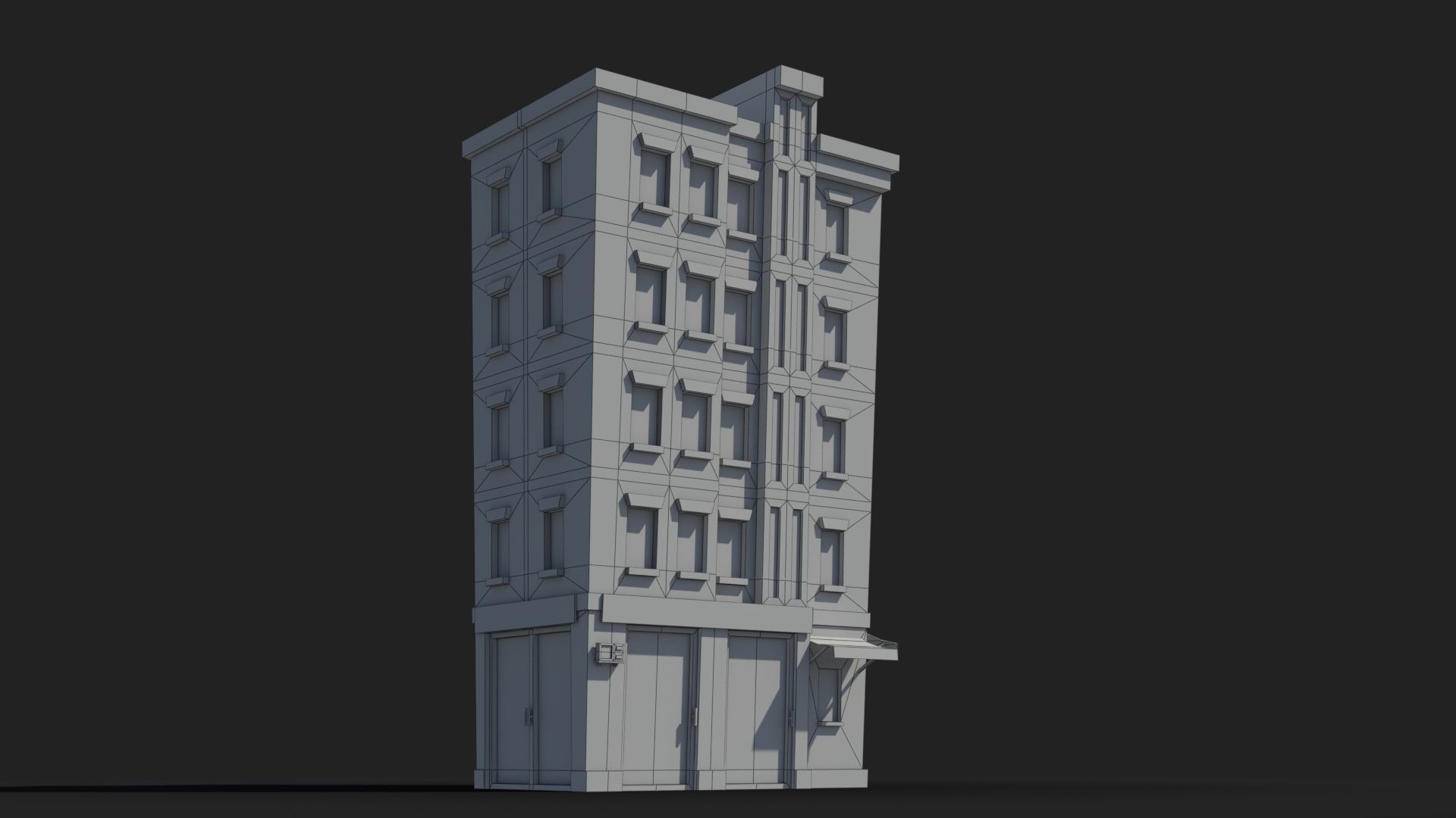Cartoon Building x25 Low-poly 3D model_7