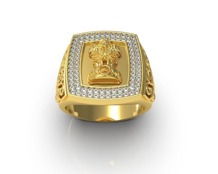 0101 - Gents Ashok Stambh Ring 3D print model_6