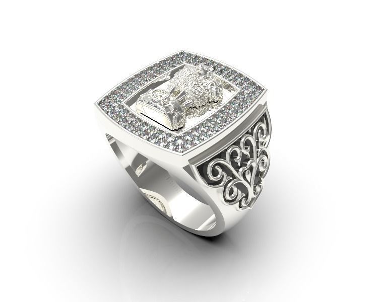 0101 - Gents Ashok Stambh Ring 3D print model_5