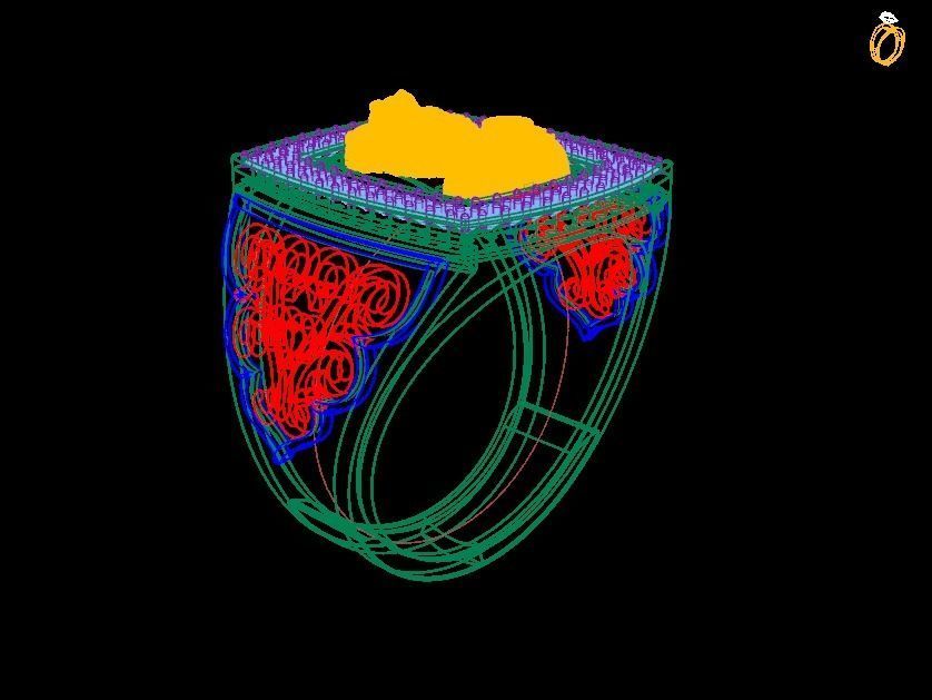 0101 - Gents Ashok Stambh Ring 3D print model_1