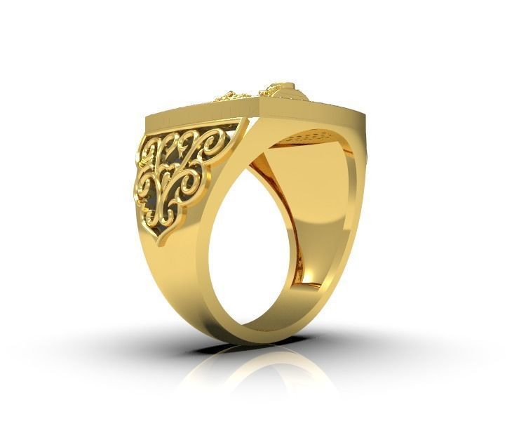 0101 - Gents Ashok Stambh Ring 3D print model_10