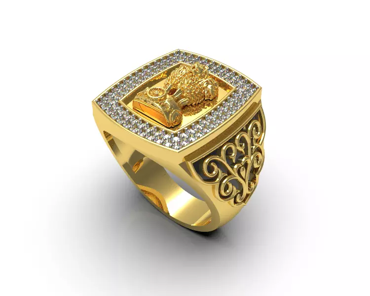 0101 - Gents Ashok Stambh Ring 3D print model_0