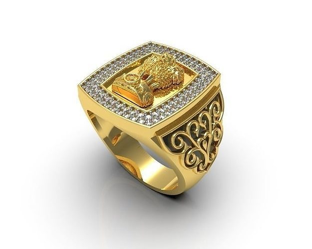 0101 - Gents Ashok Stambh Ring 3D print model