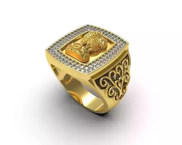 0101 - Gents Ashok Stambh Ring 3D print model