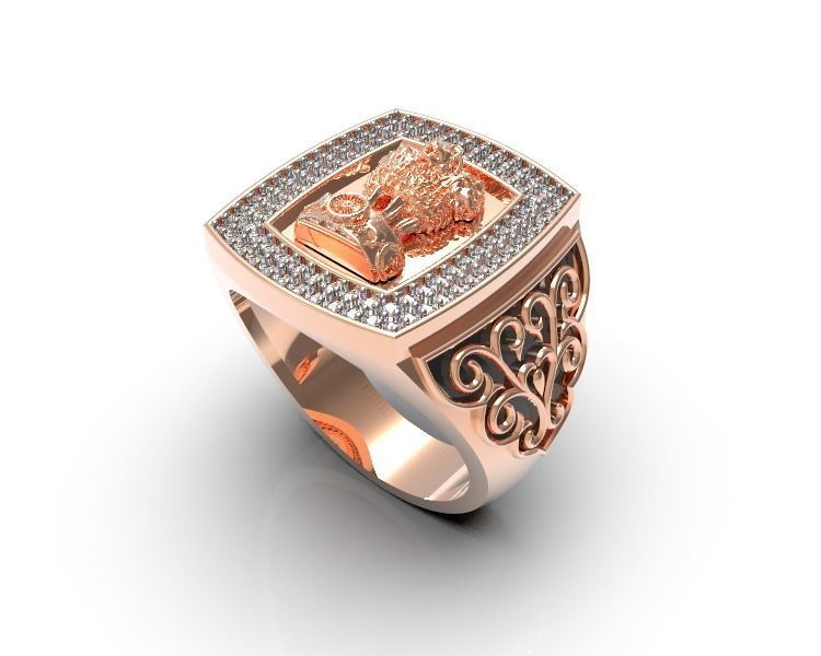 0101 - Gents Ashok Stambh Ring 3D print model_4
