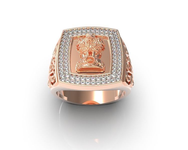 0101 - Gents Ashok Stambh Ring 3D print model_8