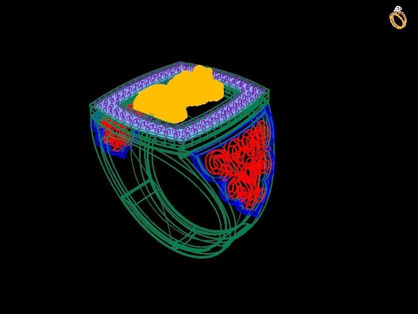 0101 - Gents Ashok Stambh Ring 3D print model_11