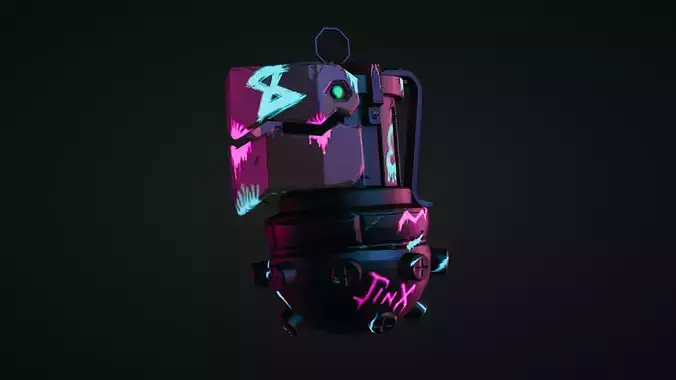 Jinx Grenade LOL Arcane Low-Poly model